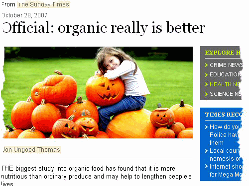 New organic study  says organic vegetables are better