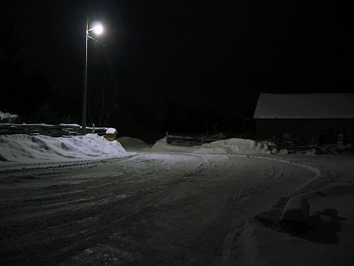 Barnyard at night