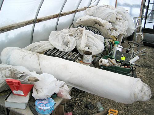 Winter-stored gear in the greenhouse