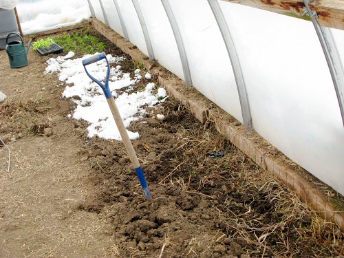 Preparing greenhouse beds