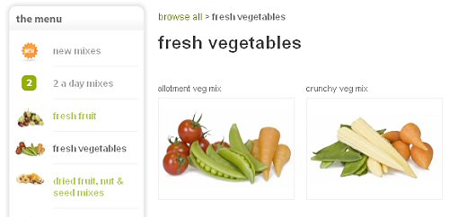 Graze veggie selection