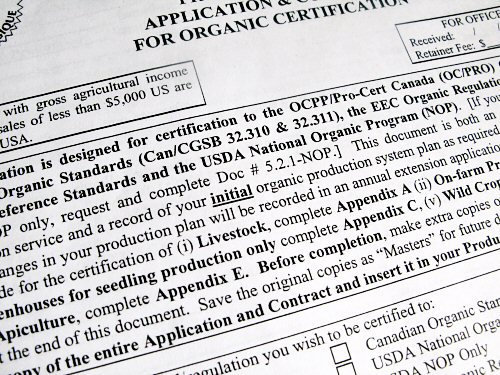 Organic certification application