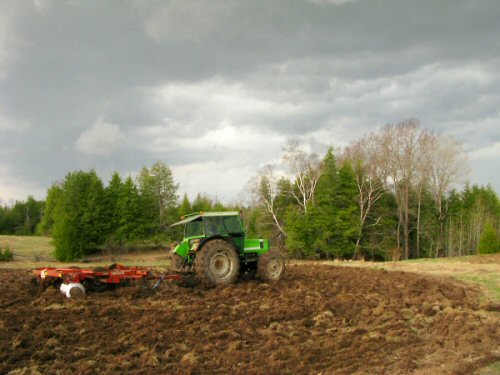 Plowing just ahead of the weather