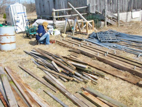 Sorting out the hoophouse pieces