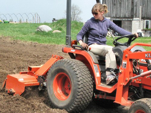 Rototilling on the Kubota