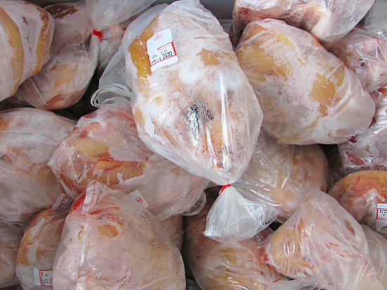 Frozen chickens