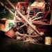 Front-end loader loaded with farming gear