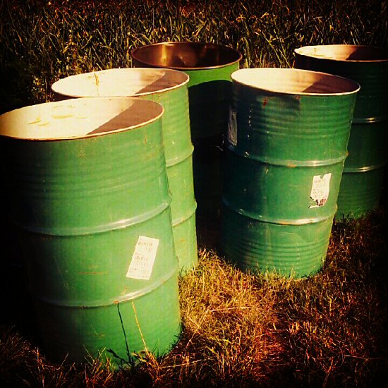 55 gallon drums as water barrels