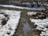 Mushy squishy melting snow landscape